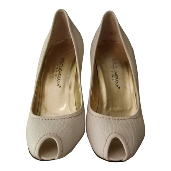Dolce & Gabbana Shoes - Authentic Dolce & Gabbana Ladies Cream Heels Shoes Size 37 EU /6.5-7 US